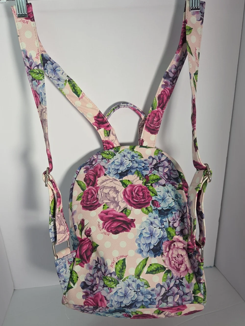 Betsey Johnson Floral Convertible Backpack - Pink Multi